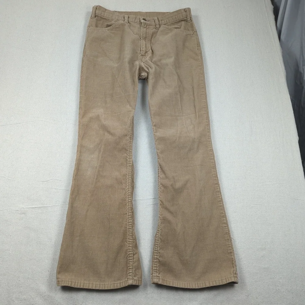 Vintage Levis 646 Corduroy Pants Men 32x30 Brown Flare Bell Bottom Talon 70s 80s